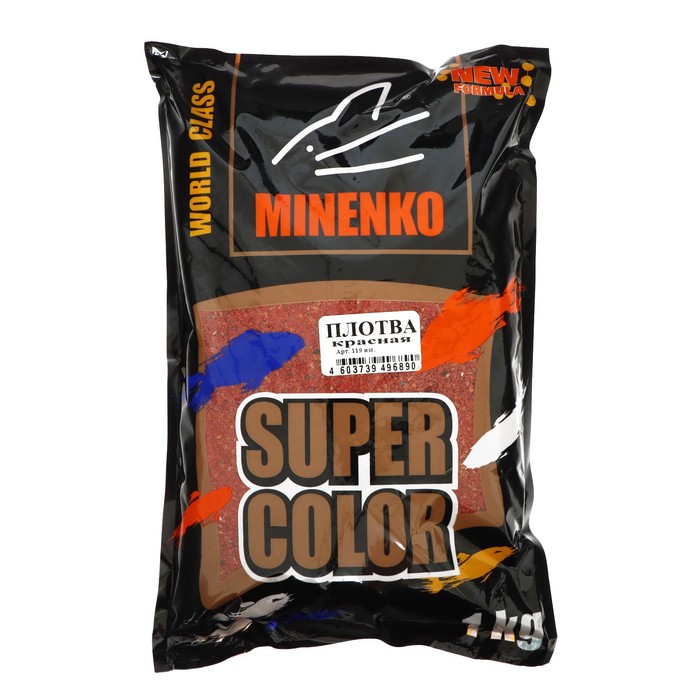 MINENKO Прикормка MINENKO Super Color, Плотва Красный, 1 кг