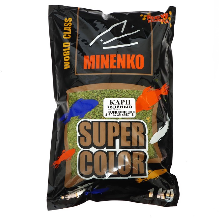 MINENKO Прикормка MINENKO Super Color, Карп Зелёный, 1 кг