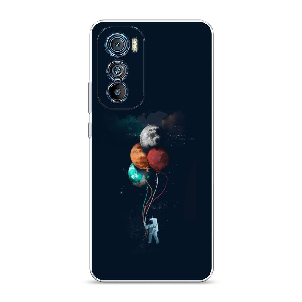 

Чехол на Motorola Edge 30 "Космонавт с шариками", Разноцветный, 243250-4