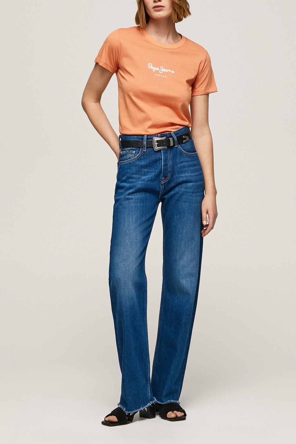 

Футболка женская Pepe Jeans London PL505480 оранжевая S, Оранжевый, PL505480