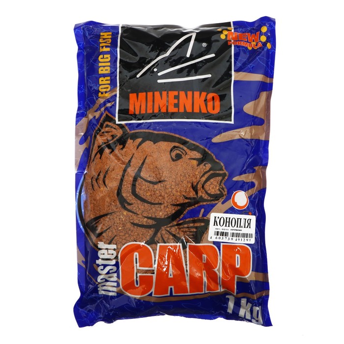 MINENKO Прикормка MINENKO Master Carp, Конопля, меланжевый, 1 кг