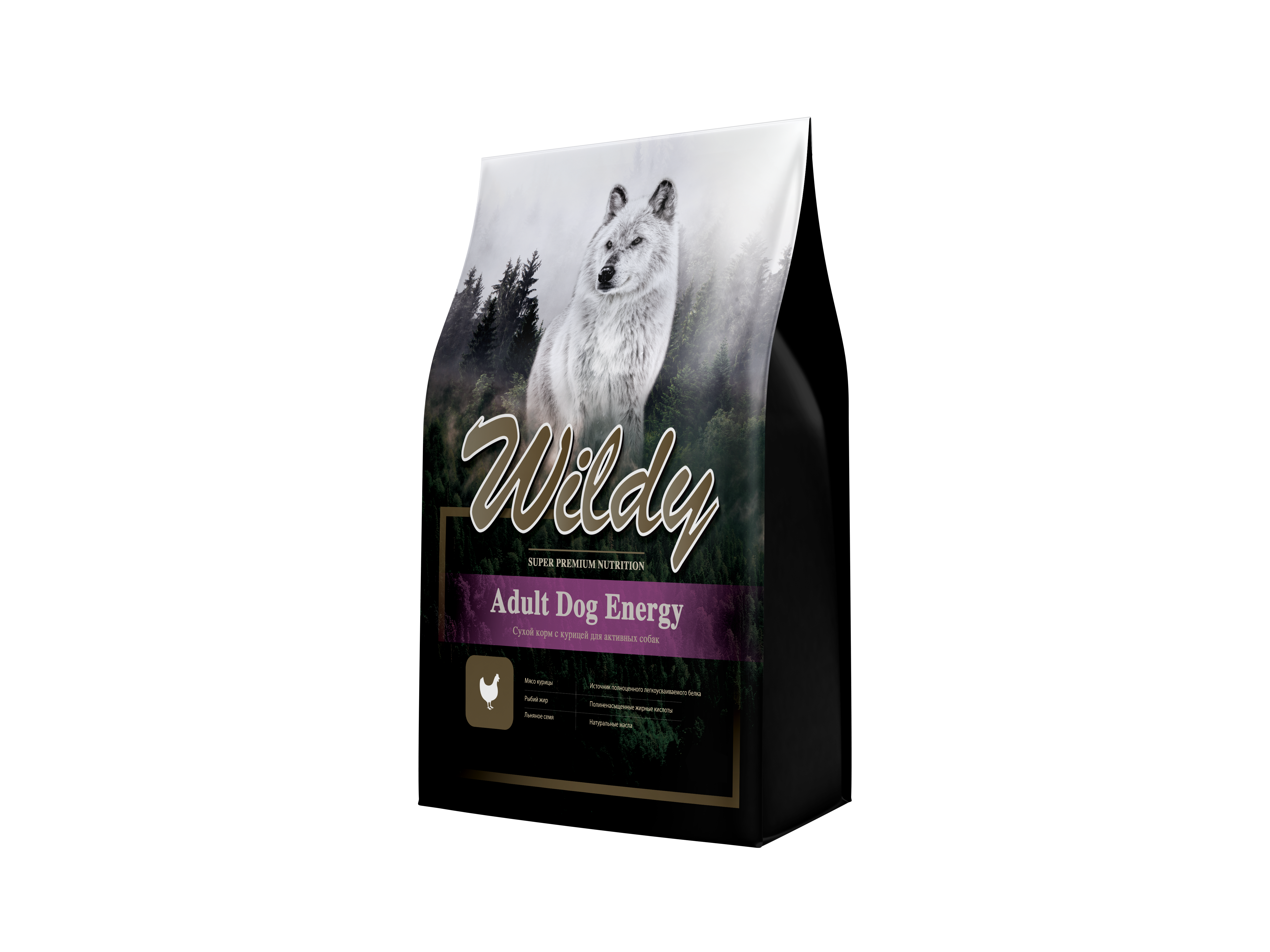 фото Сухой корм wildy adult dog energy с курицей для активных собак, 3 кг