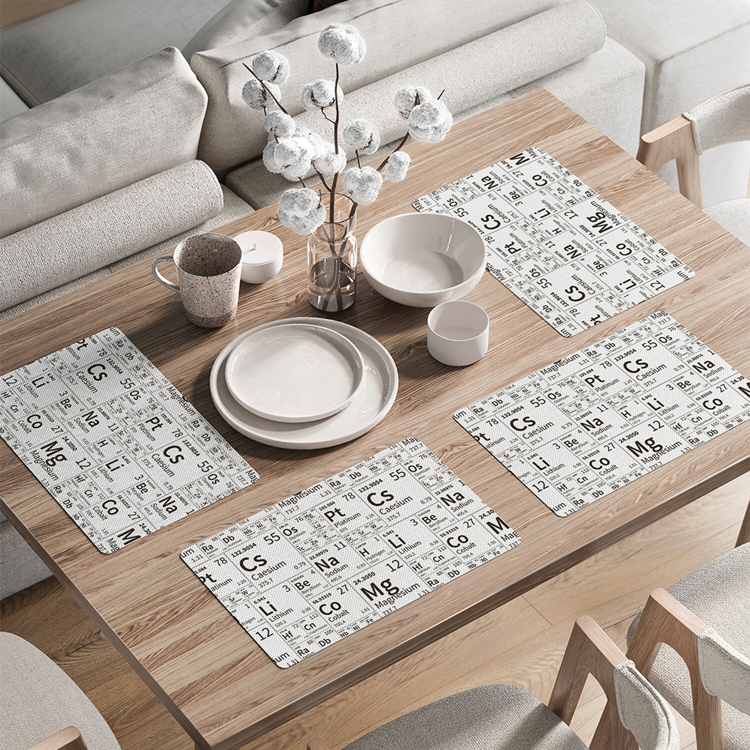 

Комплект тканевых салфеток JoyArty "Химические элементы" для сервировки стола 46x30 см,4шт, Зеленый, Химические элементы