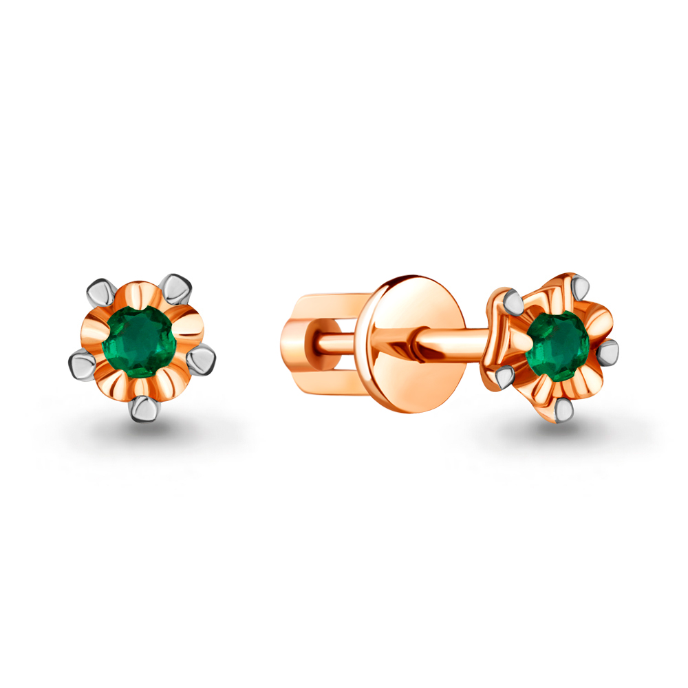 

Серьги пусеты из красного золота с изумрудом Aquamarine 942381к_585_кз, 942381к_585_кз