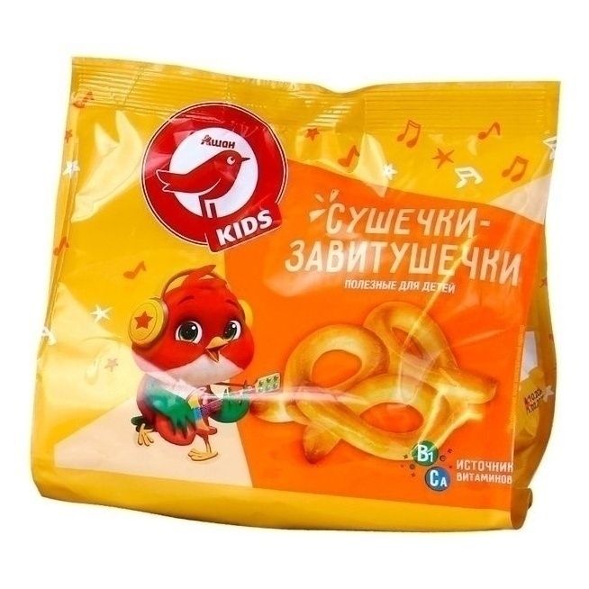 Сушки АШАН Красная птица Kids Сушечки-завитушечки 150 г 90₽