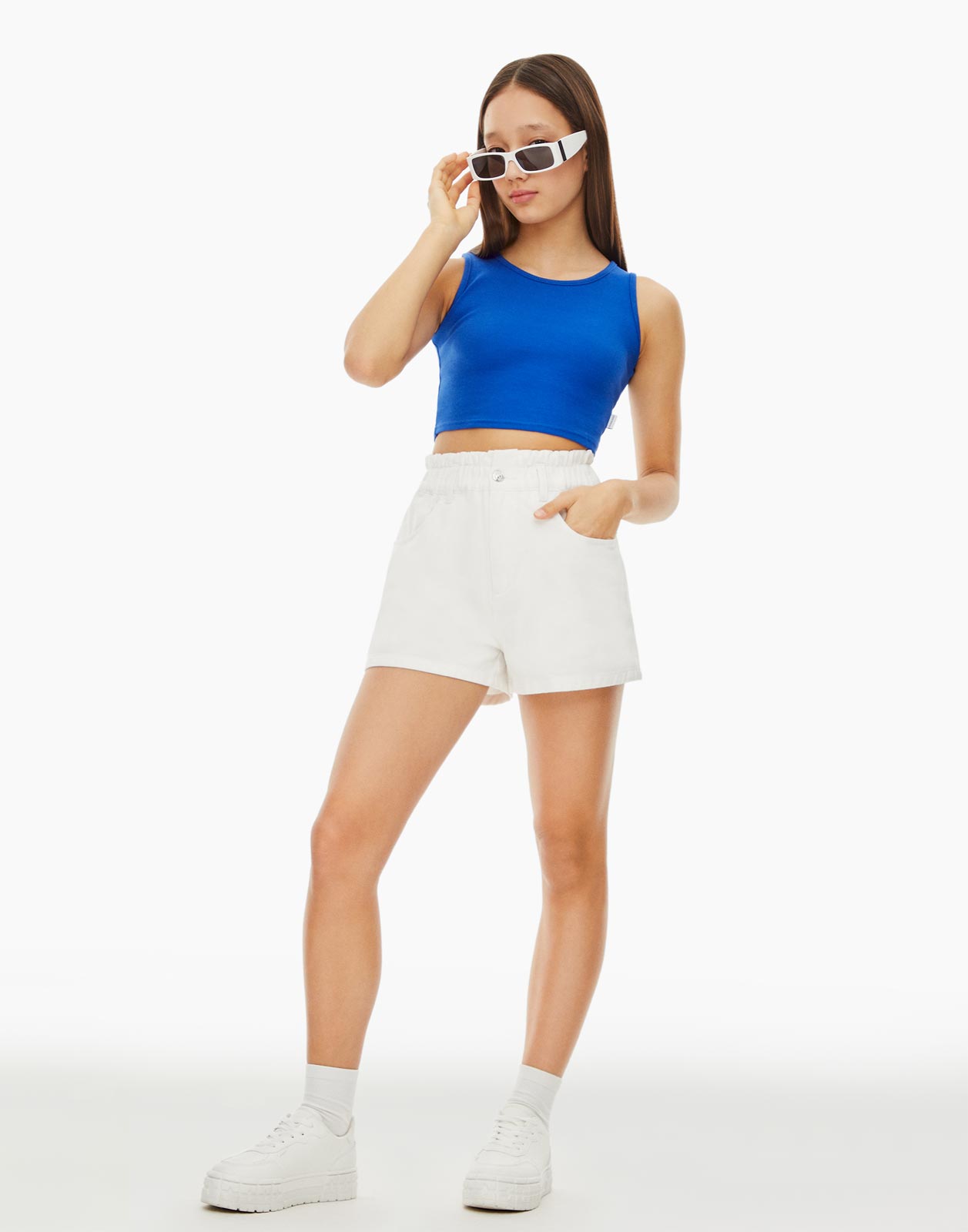 

Синяя майка в рубчик для девочки Gloria Jeans 8-10л/140, Синий, GTN003431
