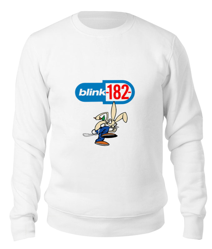 

Свитшот унисекс Printio Blink-182 rabbit белый L, Blink-182 rabbit