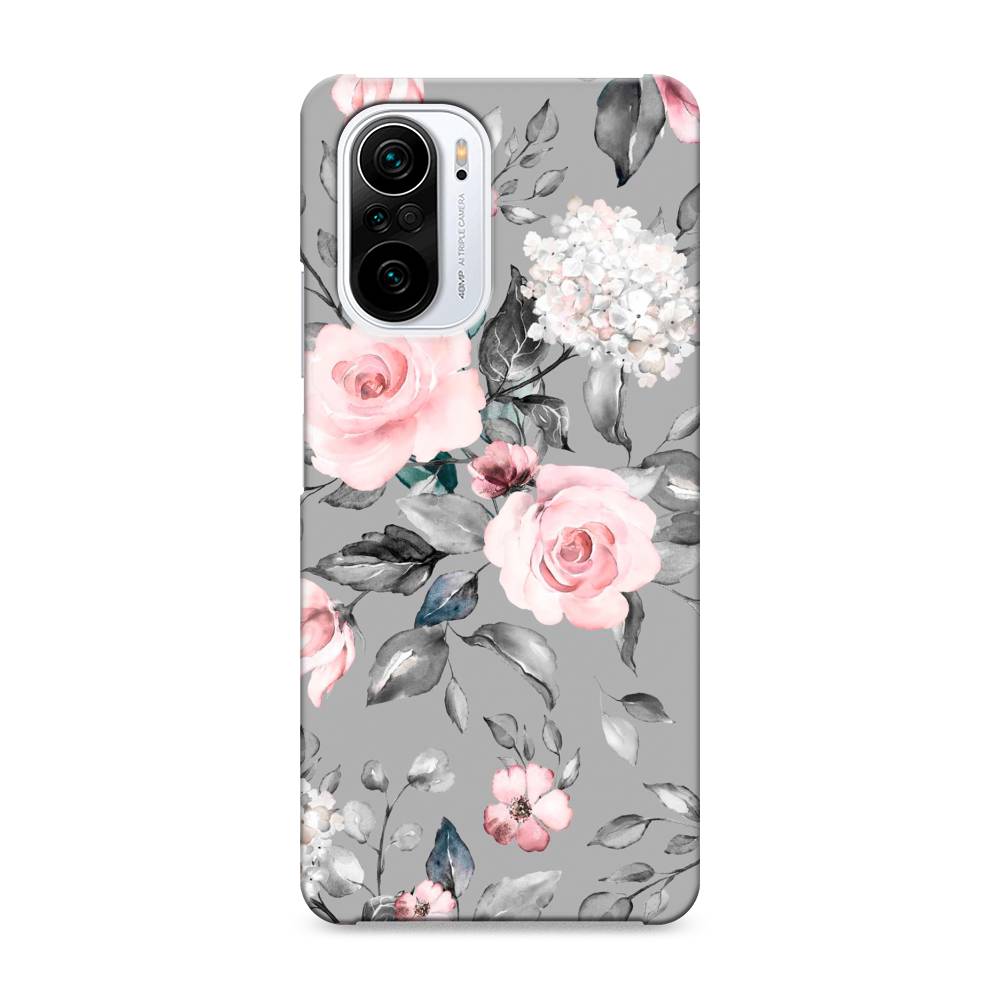 

Пластиковый чехол "Розы на сером" на Xiaomi Poco F3, 310120-6
