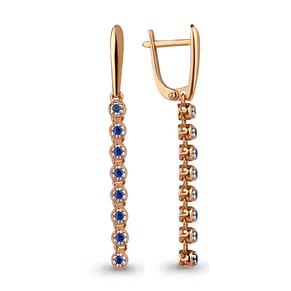 

Серьги подвески из красного золота с сапфиром Aquamarine 941855к_585_кз, 941855к_585_кз