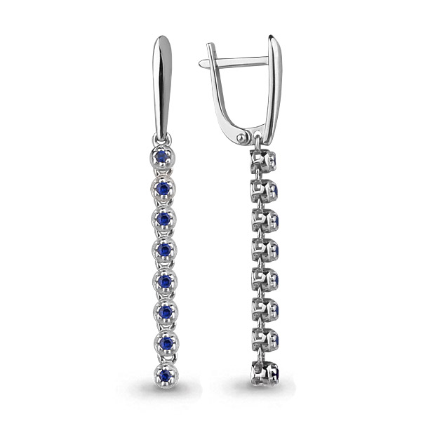 

Серьги подвески из белого золота с сапфиром Aquamarine 941855_585_бз, 941855_585_бз