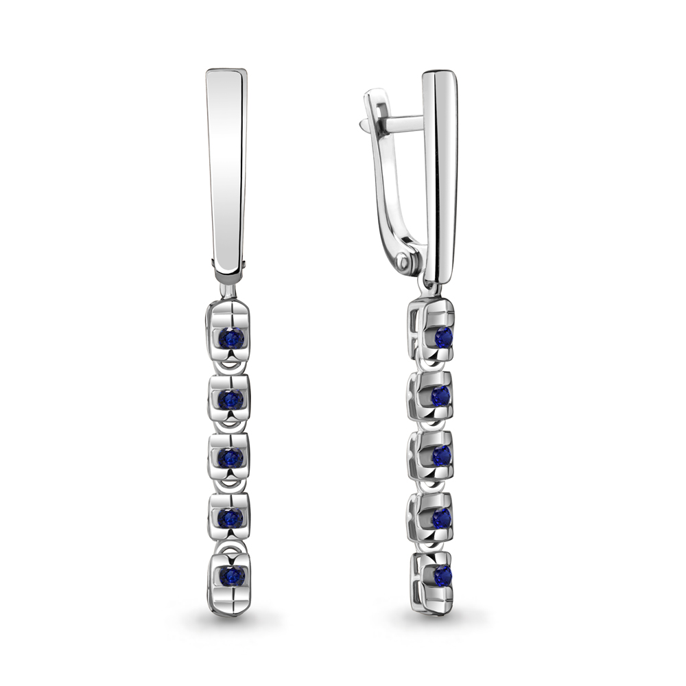 

Серьги подвески из белого золота с сапфиром Aquamarine 941852_585_бз, 941852_585_бз