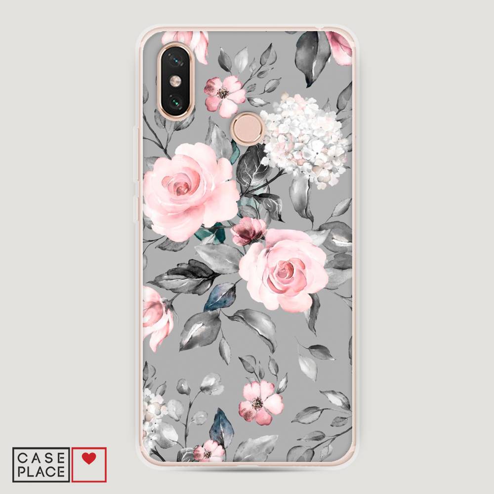 

Пластиковый чехол "Розы на сером" на Xiaomi Mi Max 3