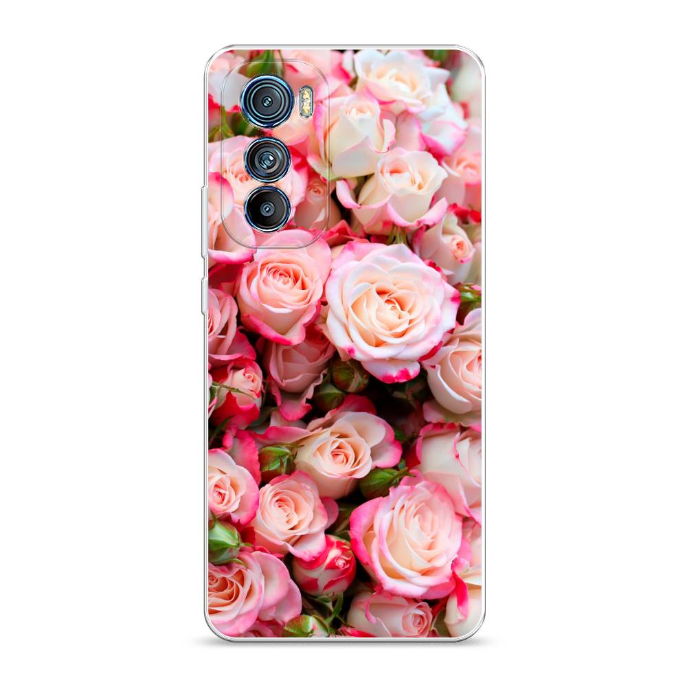 

Чехол на Motorola Edge 30 "Много роз", Розовый, 243250-2