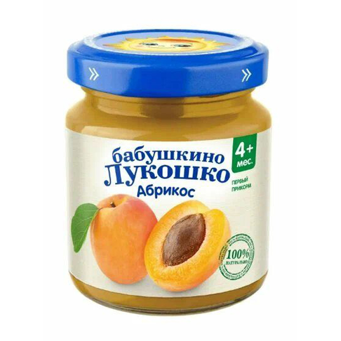 Пюре фруктовое Бабушкино Лукошко Абрикос с 4 мес. 100 г, 1 шт.