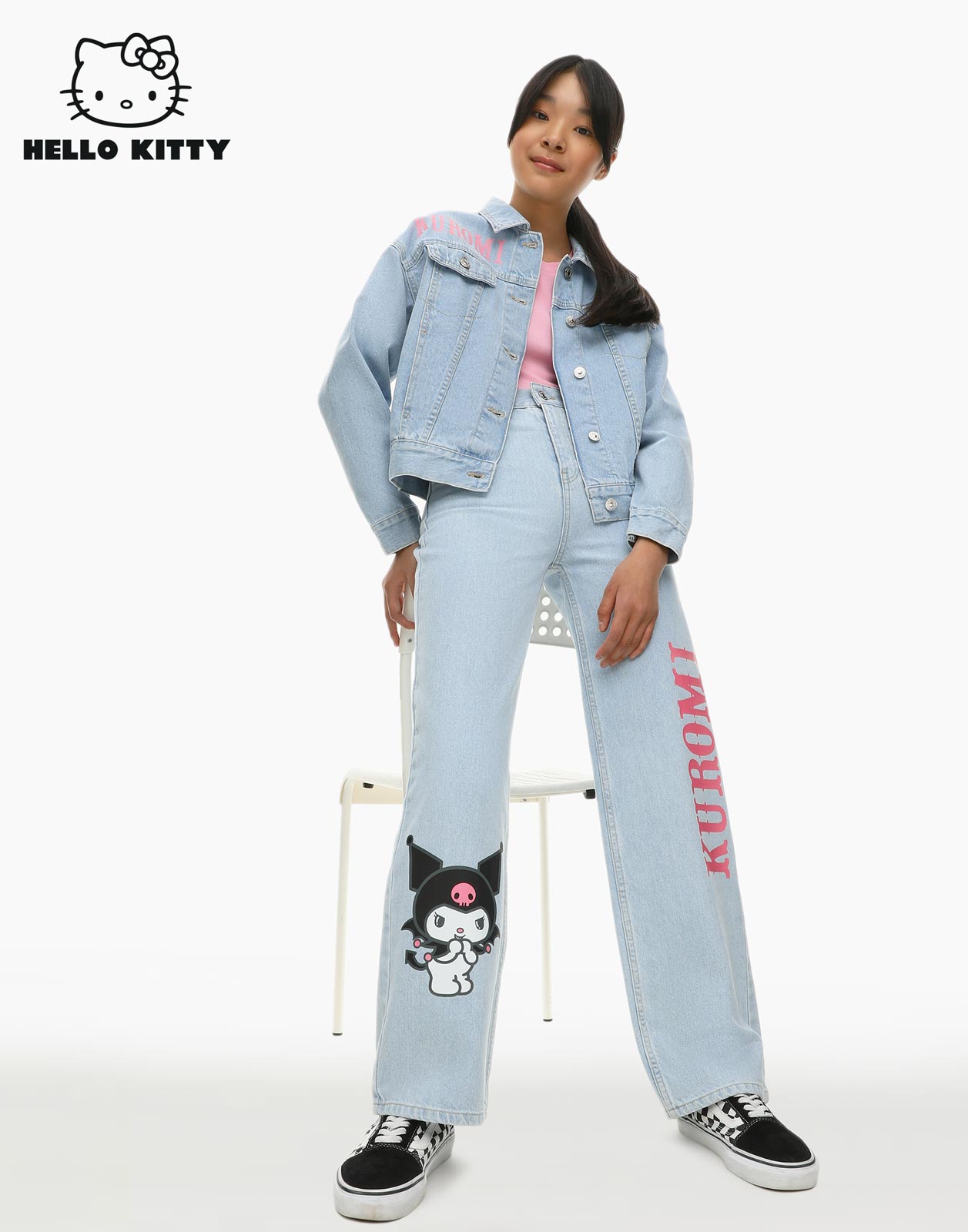 фото Джинсы long leg с принтом hello kitty для девочки gloria jeans 13-14л/164