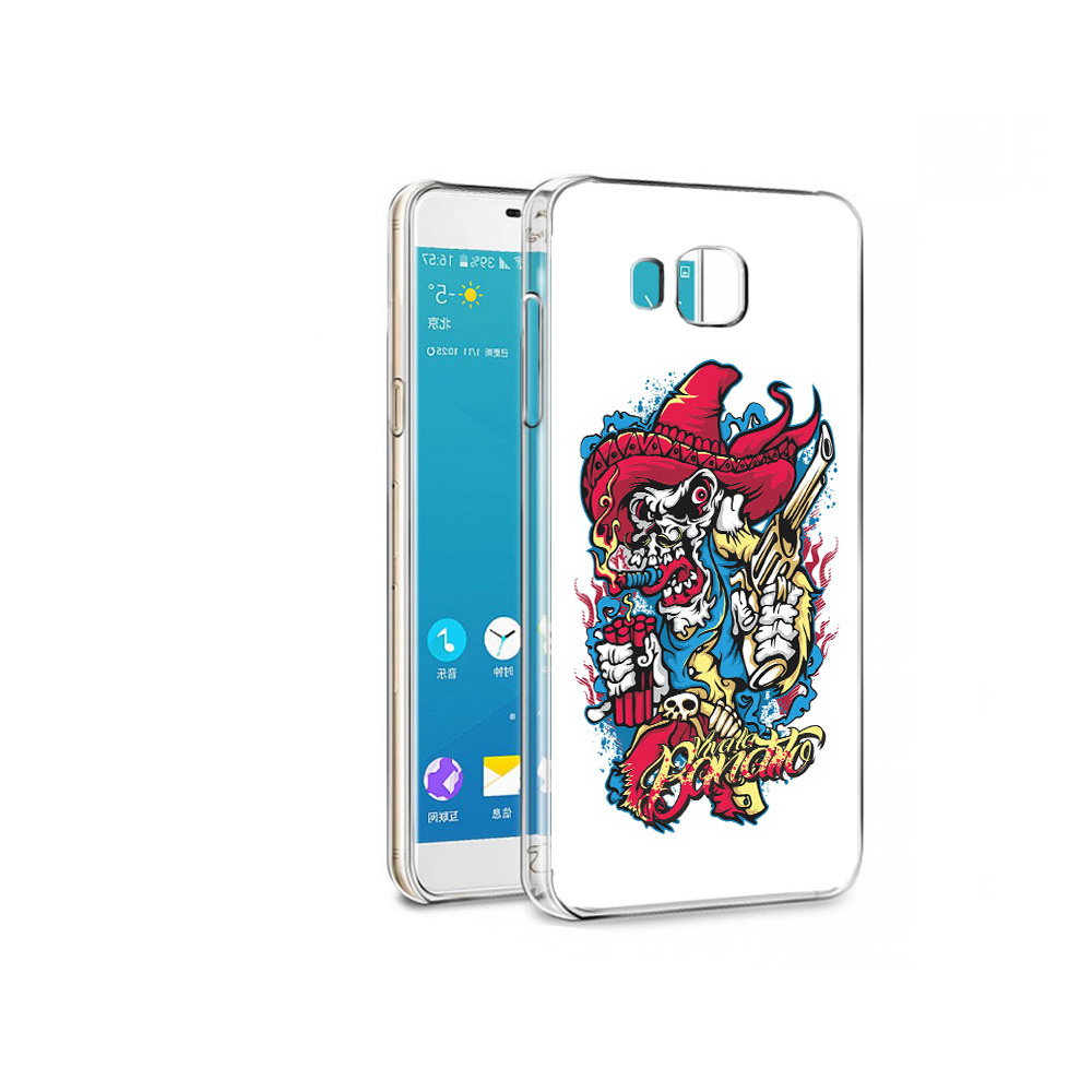 

Чехол MyPads Tocco для Samsung Galaxy Alpha нарисованный скелет с писталетом, Прозрачный, Tocco
