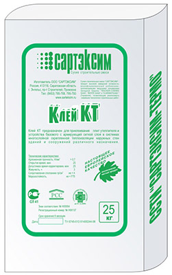 

Клей Сартэксим КТ для крепления пенополистирола и минеральных плит серый 25 кг