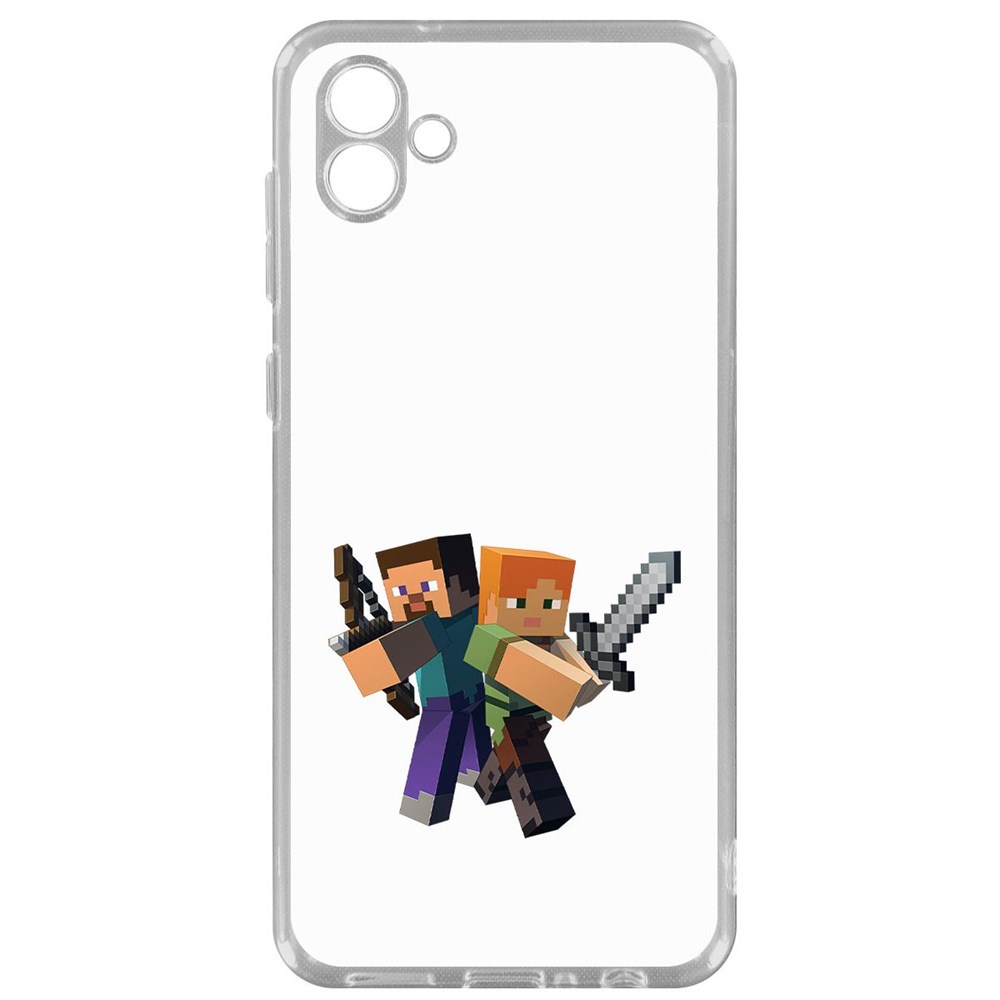 

Чехол-накладка Krutoff Clear Case Minecraft-Стив и Алекс для Samsung Galaxy A04 (A045), Прозрачный