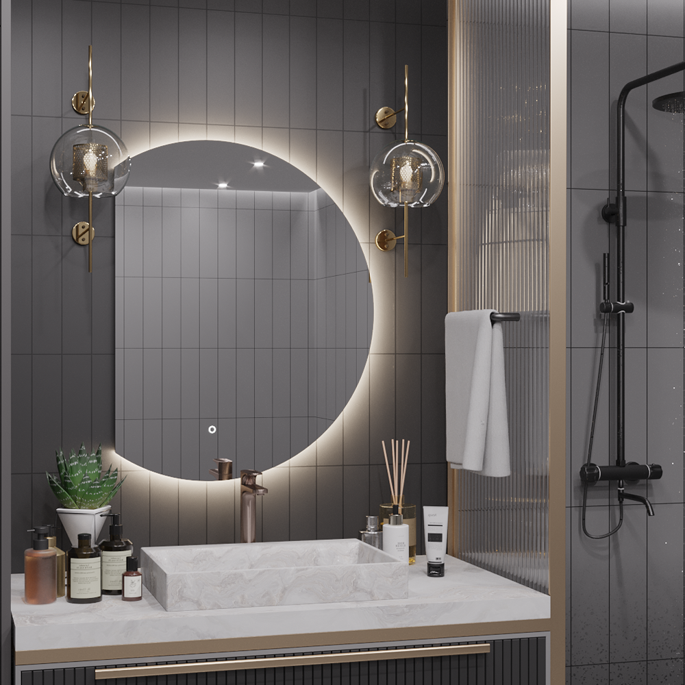 Зеркало для ванной Slavio Maluchini Дафна 70*50 с нейтральной LED-подсветкой обрез слева