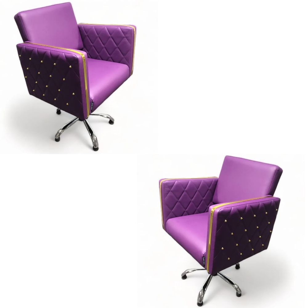 Парикмахерское кресло Голдиум II, фиолетовый, 2 кресла