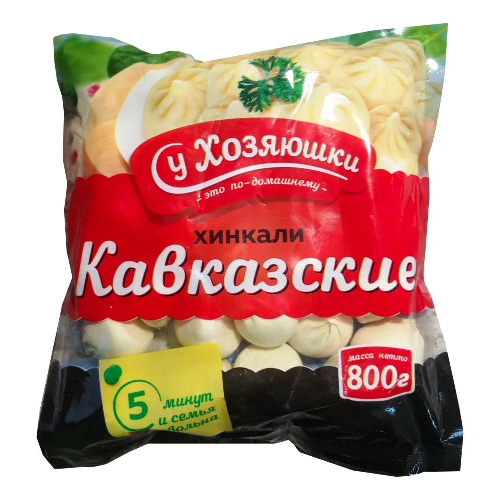 

Хинкали Хозяюшка Кавказские с говядиной и свининой 800 г
