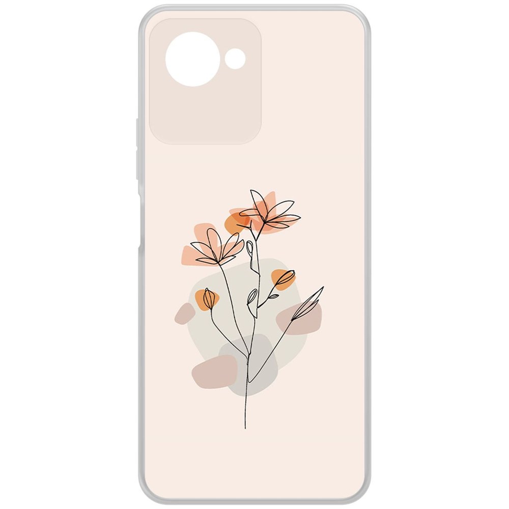 

Чехол-накладка Krutoff Clear Case Ромашки для Realme C30s, Прозрачный