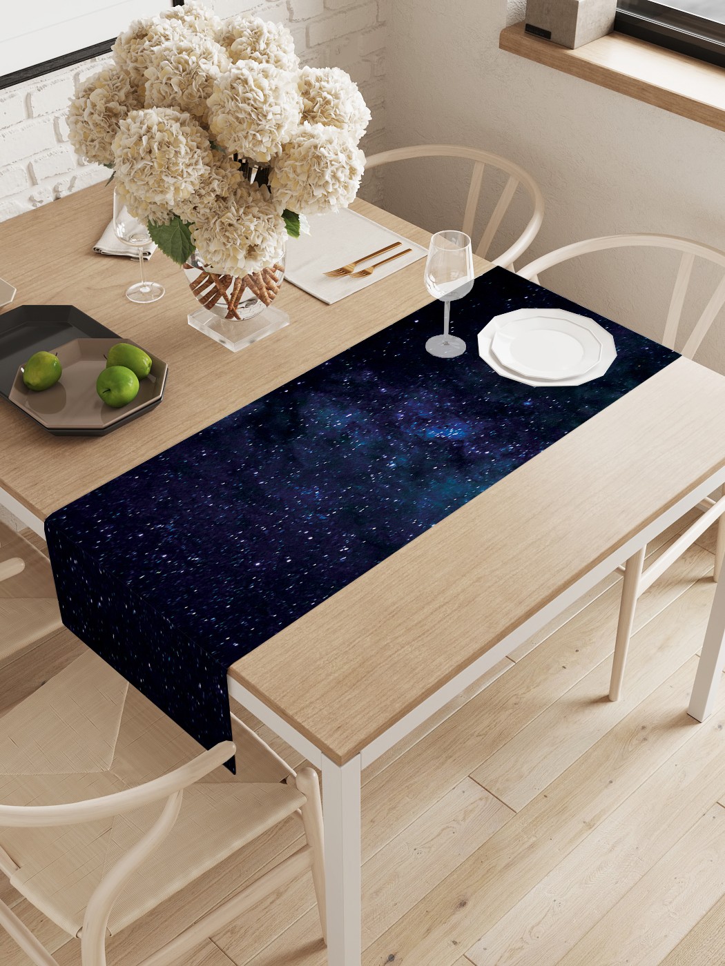 

ptt_379296 Дорожка на стол 40x145 см, Черный;фиолетовый