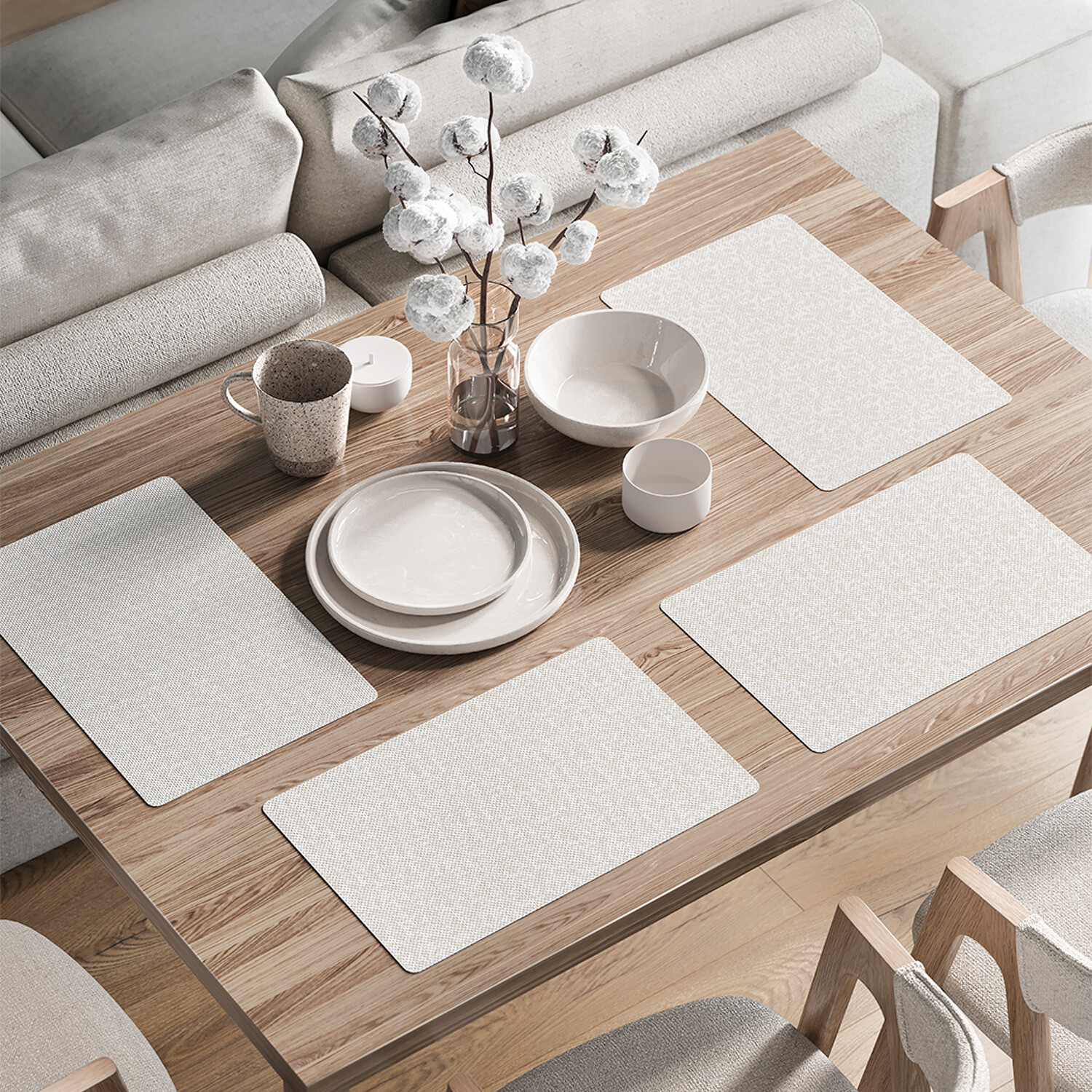 

Комплект тканевых салфеток JoyArty "Незаметные узоры" для сервировки стола 46x30 см 4шт, Бежевый, Незаметные узоры