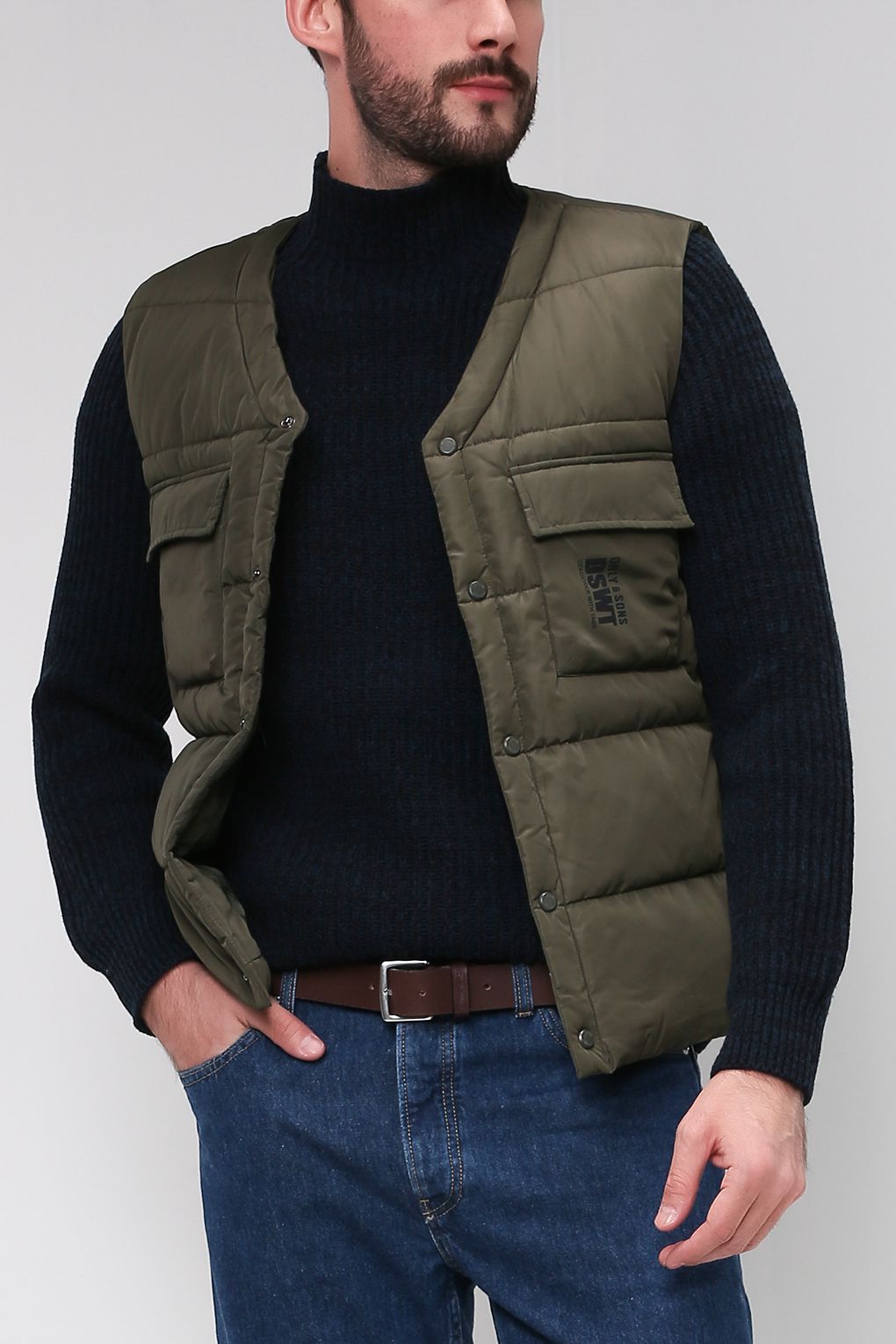 

Утепленный жилет мужской ONLY & SONS 12200064 серый S, 12200064