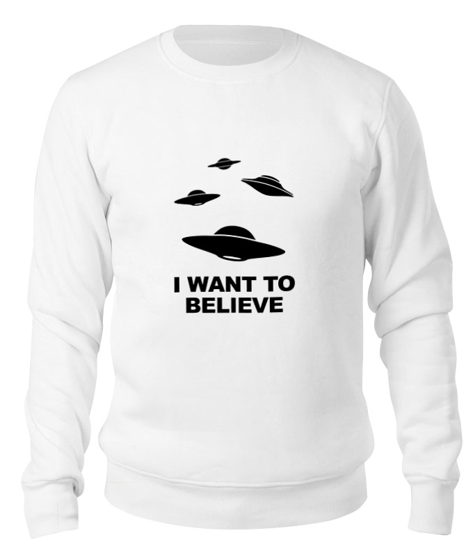 

Свитшот унисекс Printio I want to believe (x-files) белый L, I want to believe (x-files)