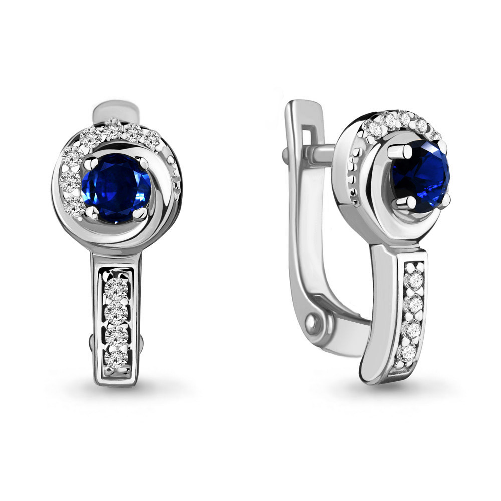 

Серьги из белого золота с бриллиантом, сапфиром Aquamarine 941647А_585_бз, 941647А_585_бз