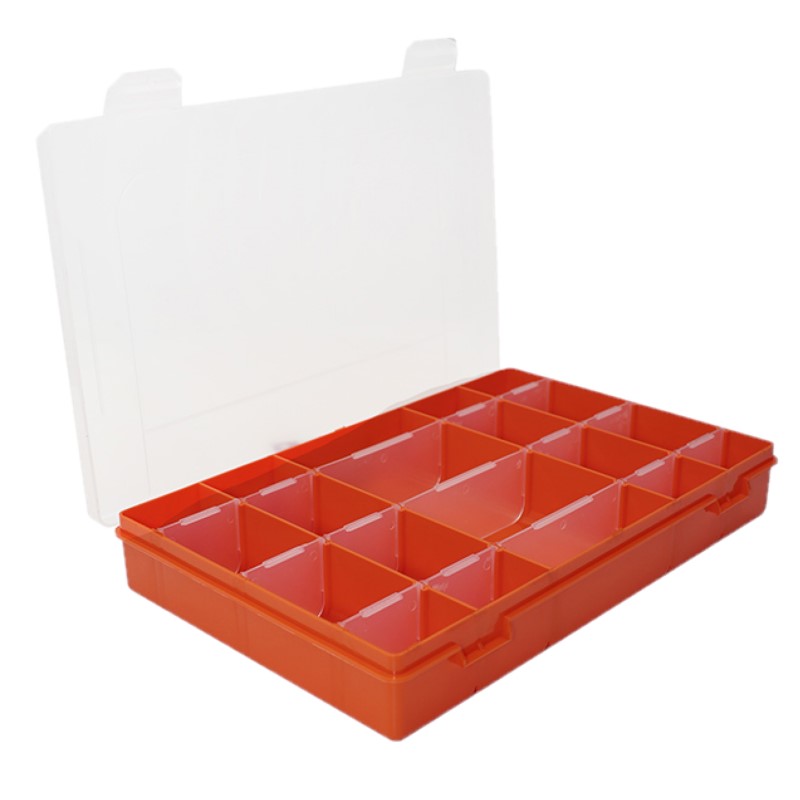 Коробка Следопыт Luno-28 для рыболовных приманок, бело-оранжевая 355*220*50 мм