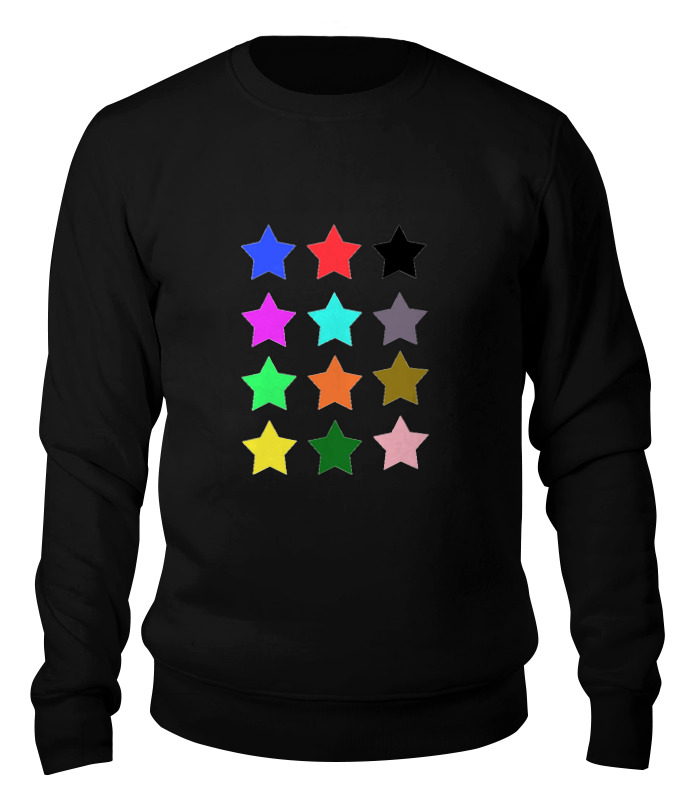 

Свитшот унисекс Printio stars on the black черный L, stars on the black