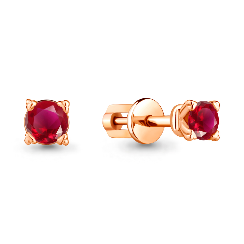 

Серьги пусеты из красного золота с рубином Aquamarine 940477к_585_кз, 940477к_585_кз