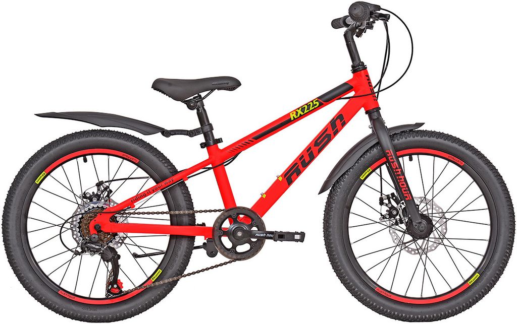 

Велосипед 20" 6ск RUSH HOUR RX 205 DISC ST красный рама 10", RX 205