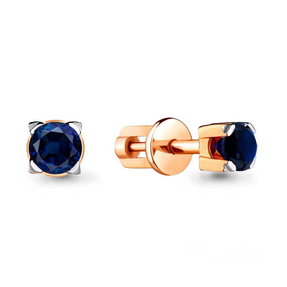 

Серьги-пусеты из красного золота с сапфиром Aquamarine 940120к_585_кз, 940120к_585_кз