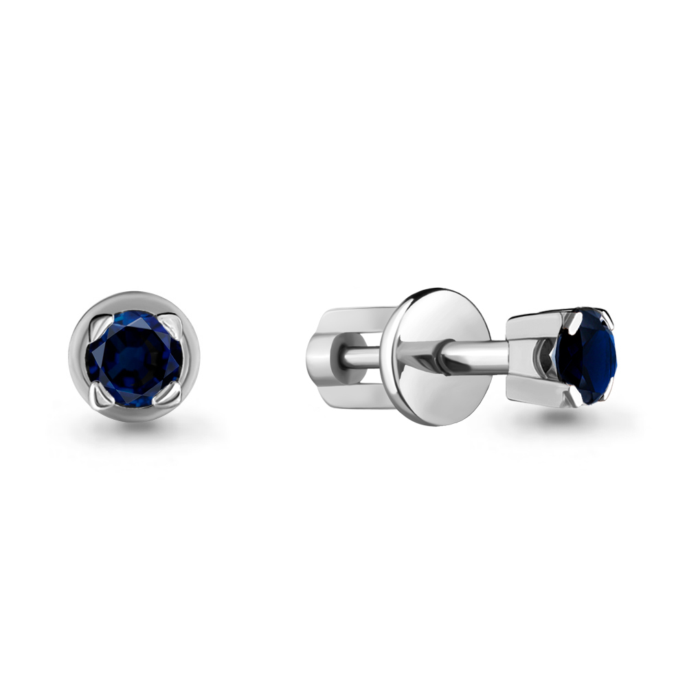 

Серьги пусеты из белого золота с сапфиром Aquamarine 940118_585_бз, 940118_585_бз