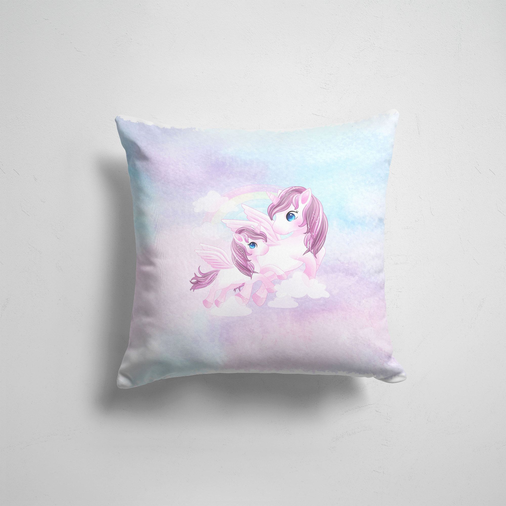 

Подушка декоративная 45х45см Звери Единороги Мама Пони, Разноцветный