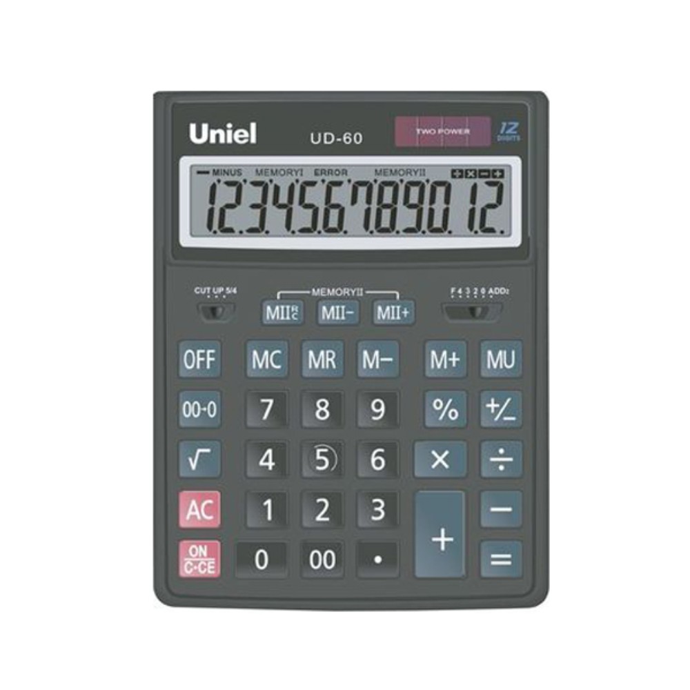 Калькулятор настольный Uniel UD-60 12-разрядный черный