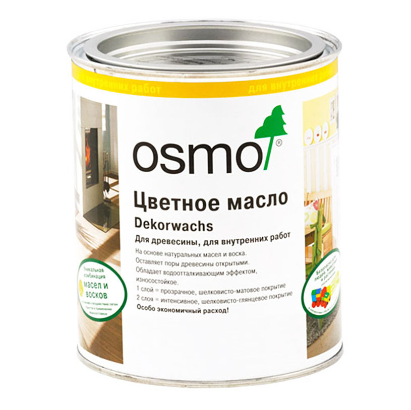 фото Масло для дерева osmo dekorwachs transparente tone 3111 белое матовое 2,5 л