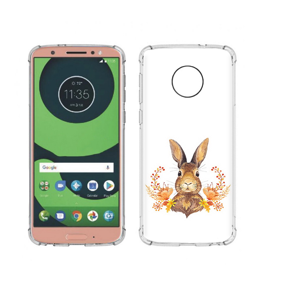 

Чехол MyPads Tocco для Motorola Moto G6 зайка в цветах (PT99805.376.349), Прозрачный, Tocco