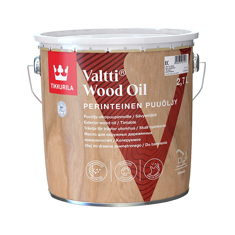 Масло Tikkurila Valtti Plus Wood Oil для наружных деревянных поверхностей основа EC 2,7 л