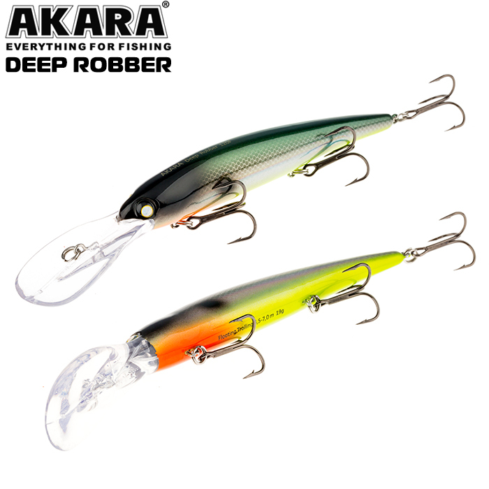

Воблер Akara Deep Robber 120F 19 гр 2/3 oz 4,7 in A103, Разноцветный, Deep Robber