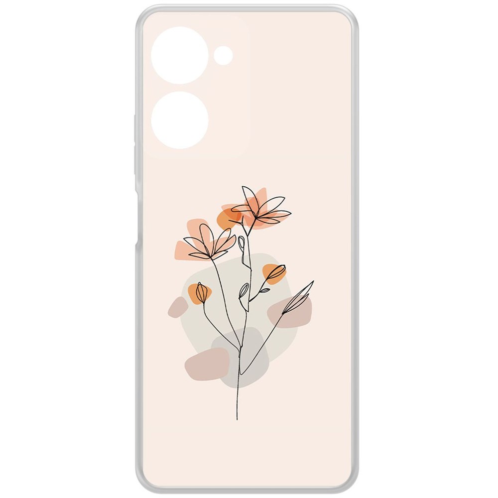 

Чехол-накладка Krutoff Clear Case Ромашки для Realme 10 Pro, Прозрачный