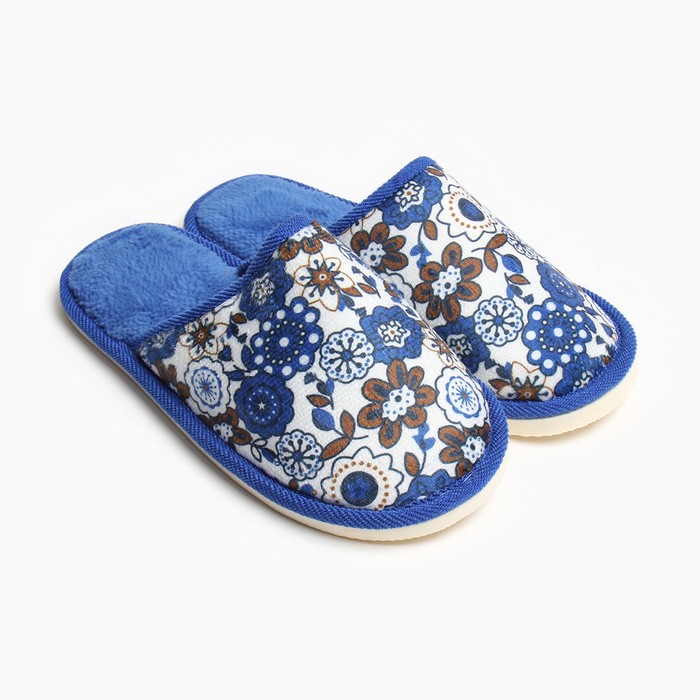 Тапочки женские Smile of Milady 9801598 синие 38-39 RU 379₽