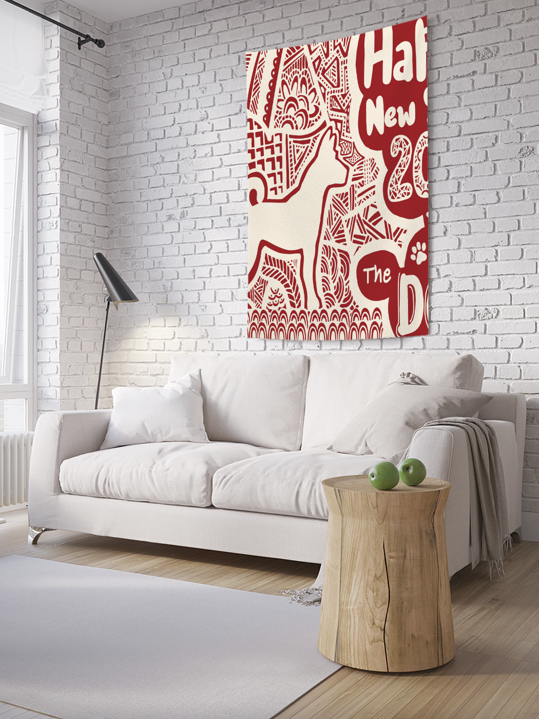 

Вертикальное фотопанно на стену JoyArty Орнаментальный год собаки в Японии 100x150 см, Орнаментальный год собаки в Японии