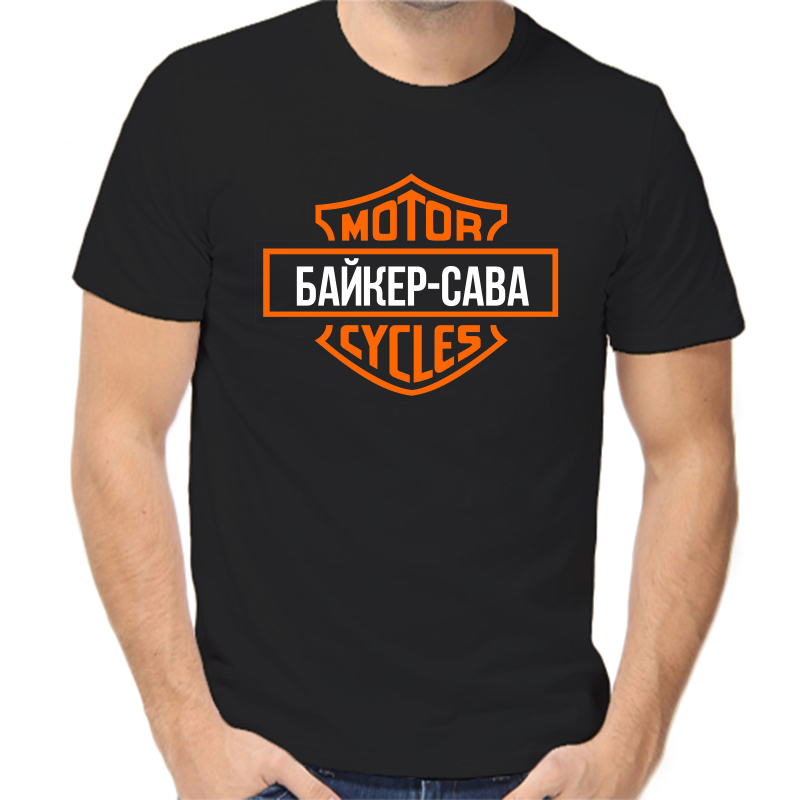 

Футболка мужская черная 52 р-р байкер сава, Черный, fm_bayker_sava