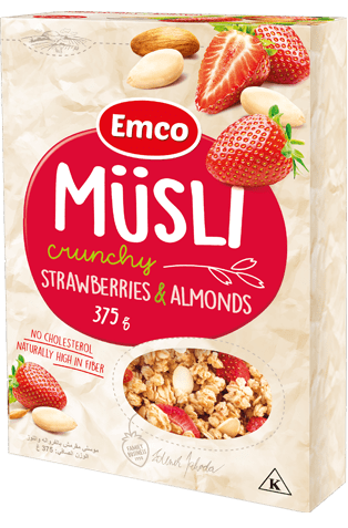 

Мюсли Emco овсяные клубника-миндаль 375 г