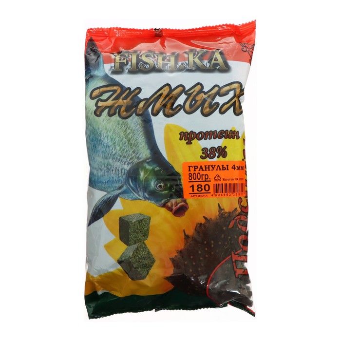 

Fishka Жмых подсолнечный, гранулы 4 мм, 800г, Коричневый