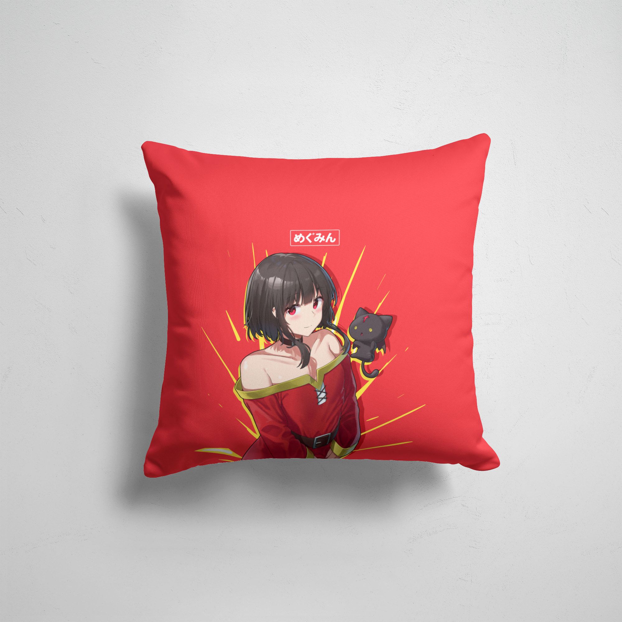 

Подушка декоративная 45х45см Аниме Коносуба Megumin с кошечкой, Разноцветный